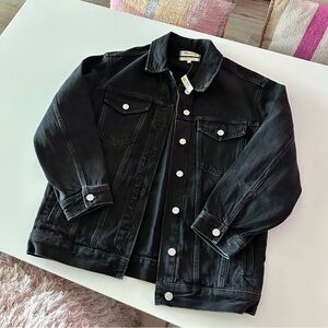 NWT Madewell Women's Oversized Trucker Jean Jacket, Washed Black, Small